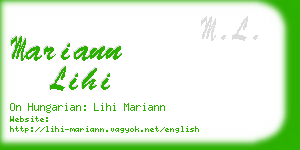 mariann lihi business card